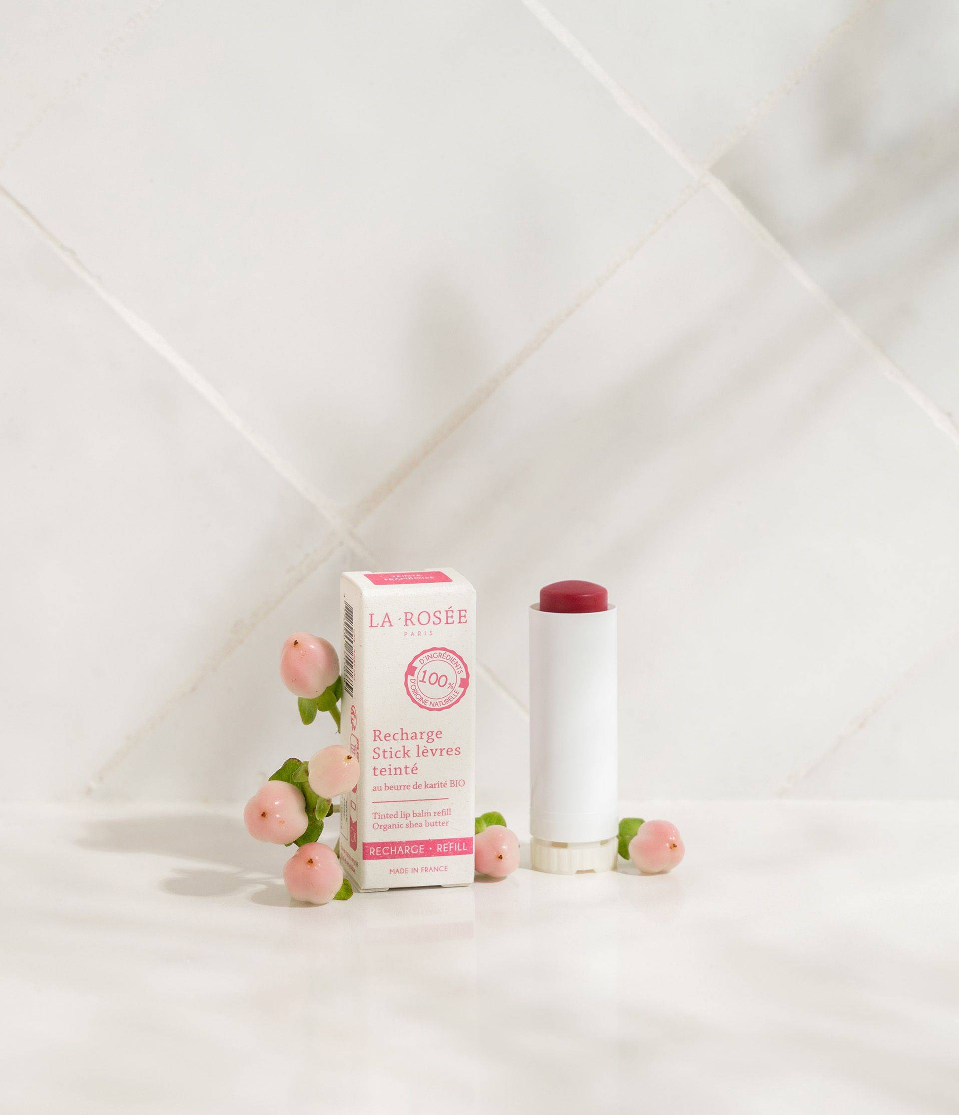 Recharge Stick lèvres teinté framboise rose - La Rosée