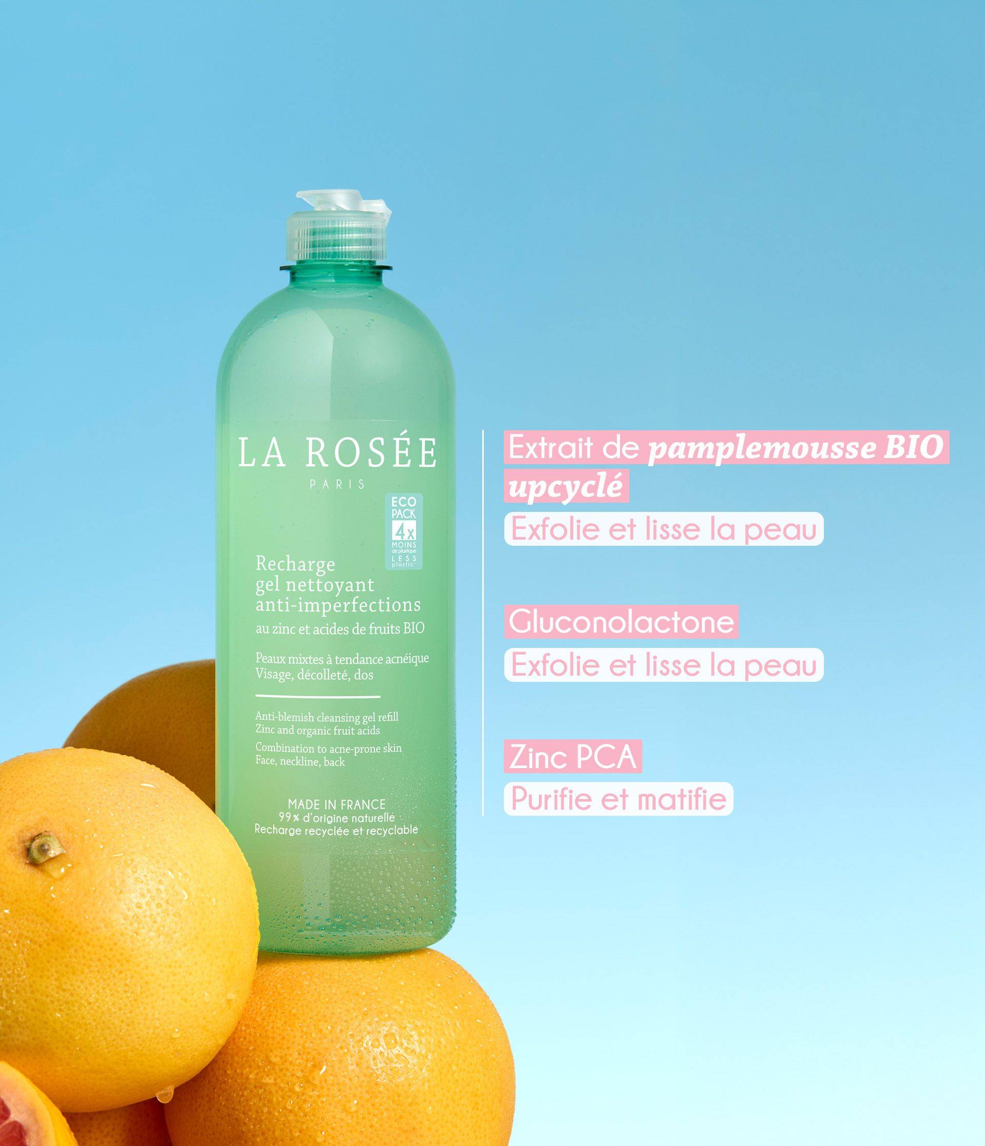 Visuel ingrédients - gel nettoyant anti-imperfections