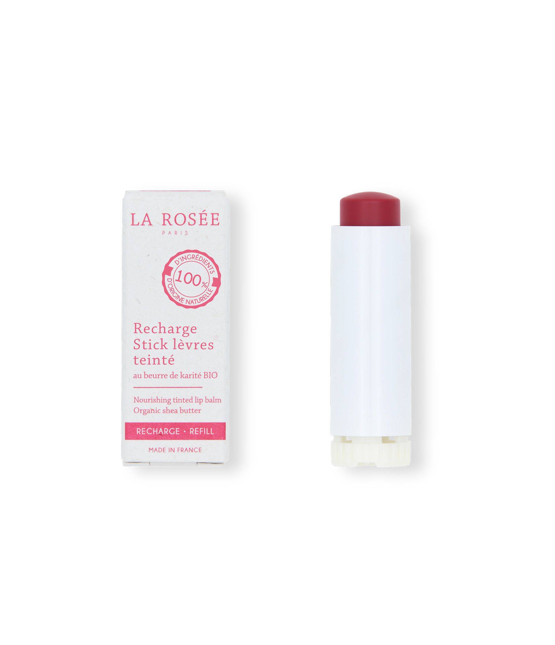 Packshot recharge stick levres teinté framboise rose - La Rosée